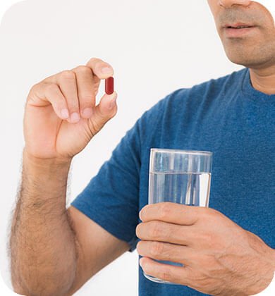 Taking a pill with water